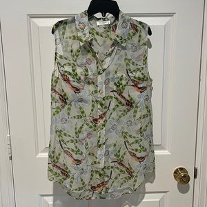 Equipment Sheer Tropical Blouse - Size S/P